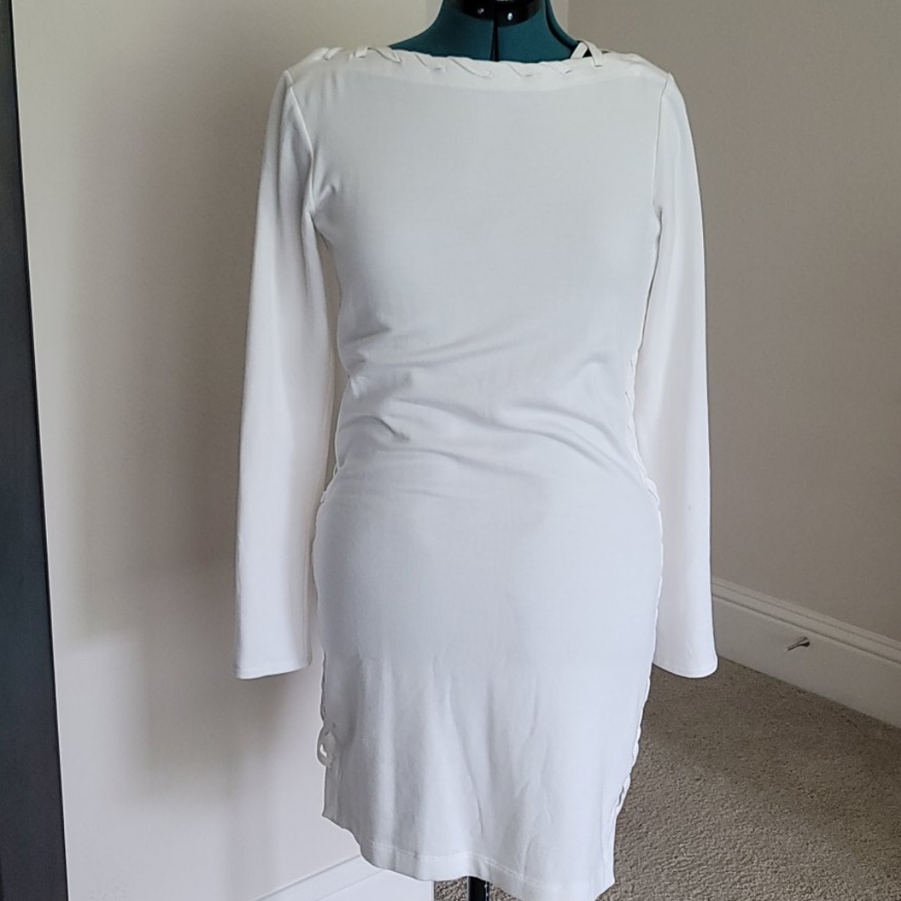 Bailey 44 long sleeve dress with braided cut-outs